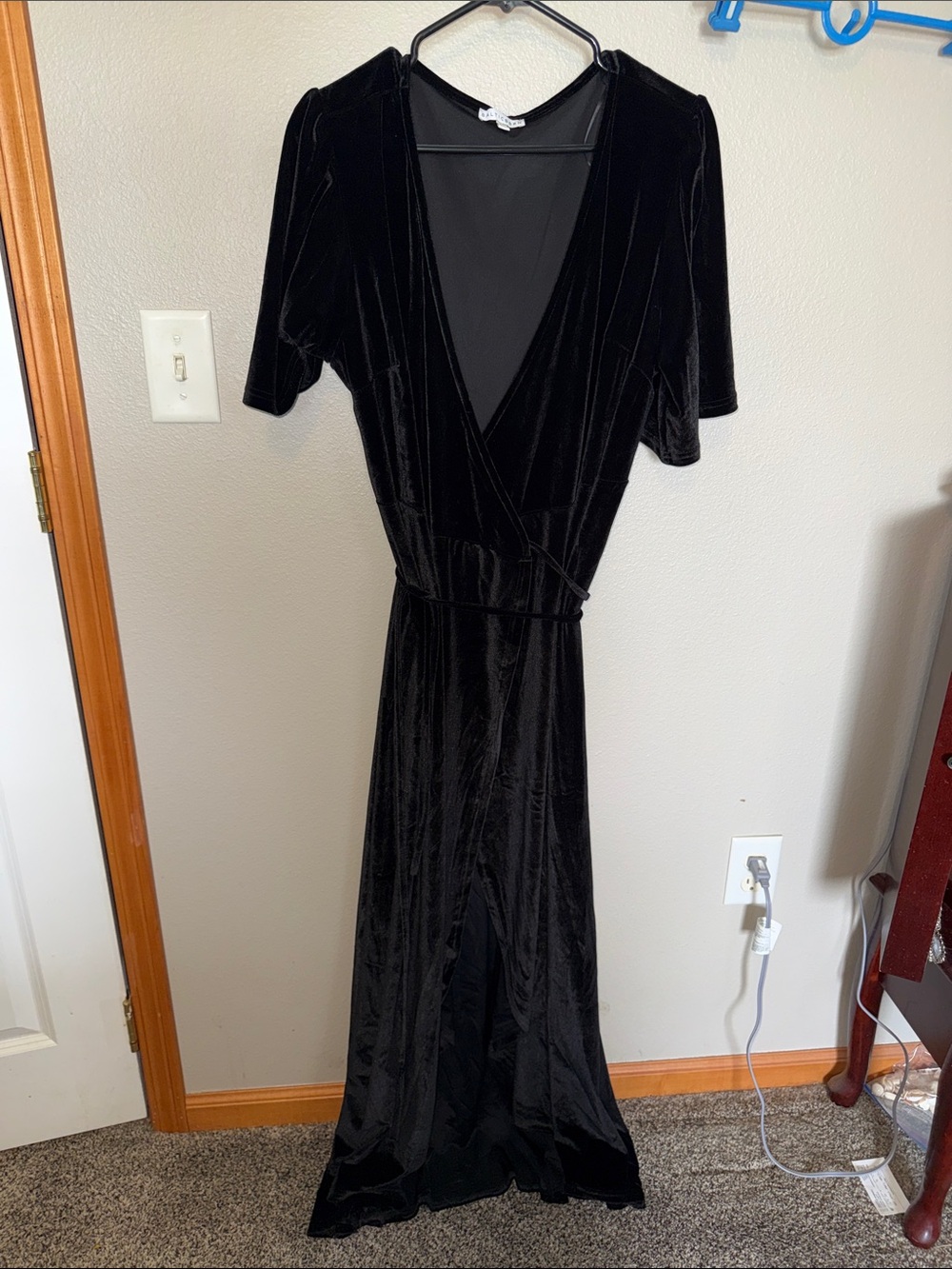 Baltic Born black  Velvet Wrap Maxi Dress - Elegant Evening Wear